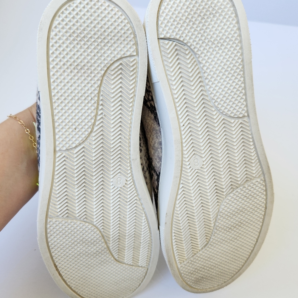 Steven New York By Steve Madden Neon Star Snakeskin Fabric Print Sneakers 8 M - Picture 12 of 16